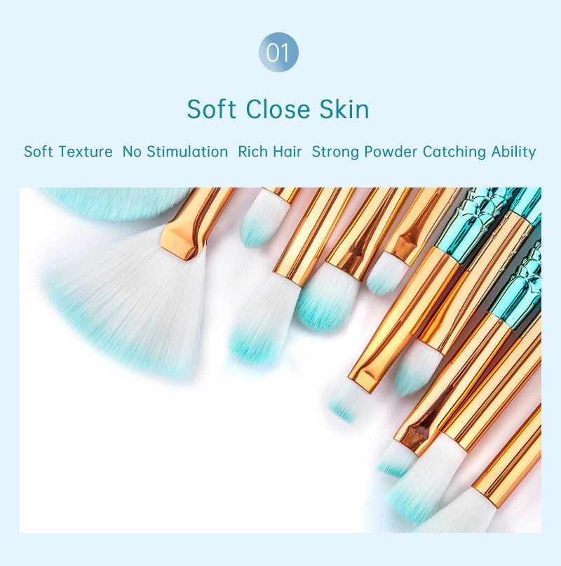 10/11 pçs kit de pincéis de maquiagem maquiagem maquillaje nova sereia fundaç
