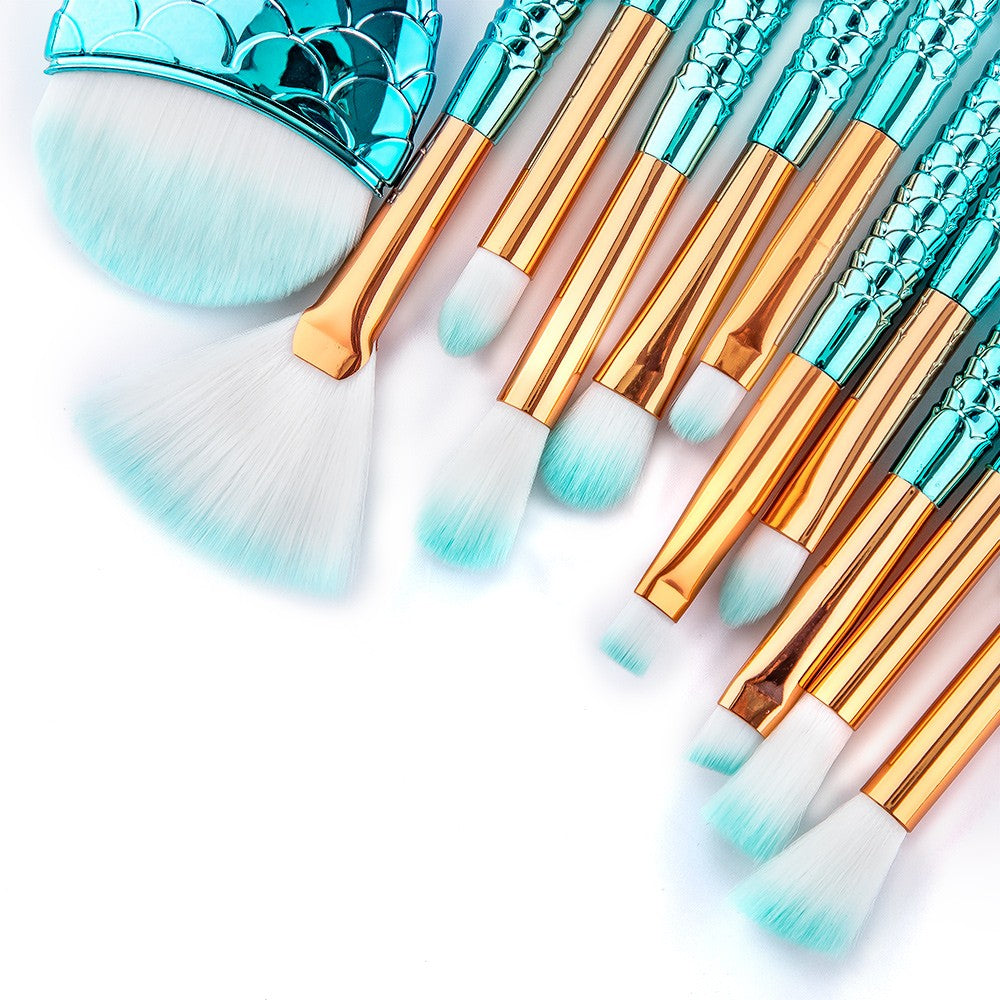 10/11 pçs kit de pincéis de maquiagem maquiagem maquillaje nova sereia fundaç