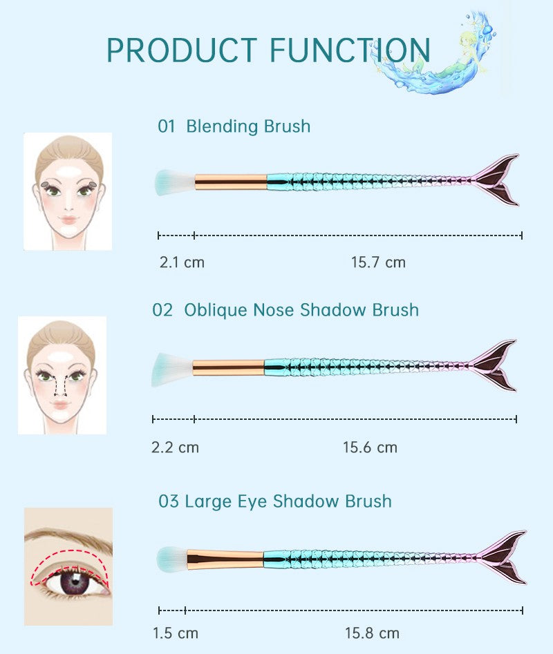 10/11 pçs kit de pincéis de maquiagem maquiagem maquillaje nova sereia fundaç