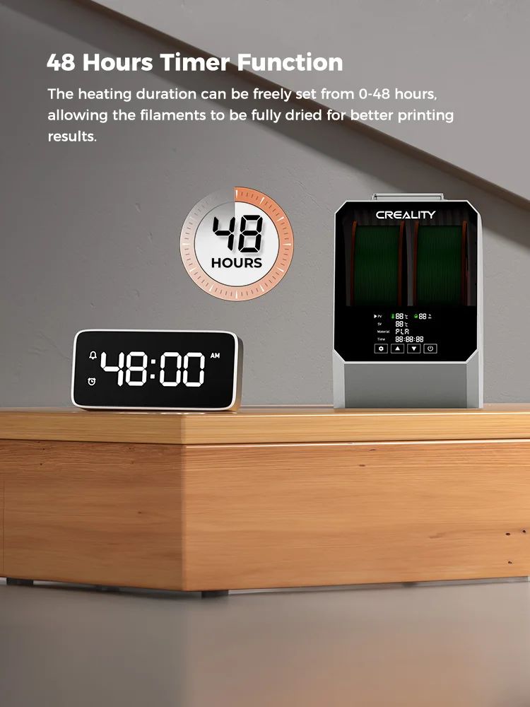 Secador de filamento Creality Space Pi 160W mais capacidade de dois rolos atuali