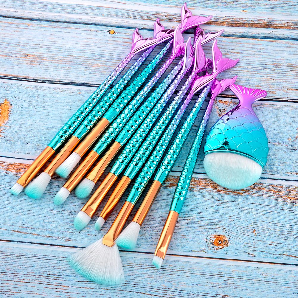 10/11 pçs kit de pincéis de maquiagem maquiagem maquillaje nova sereia fundaç