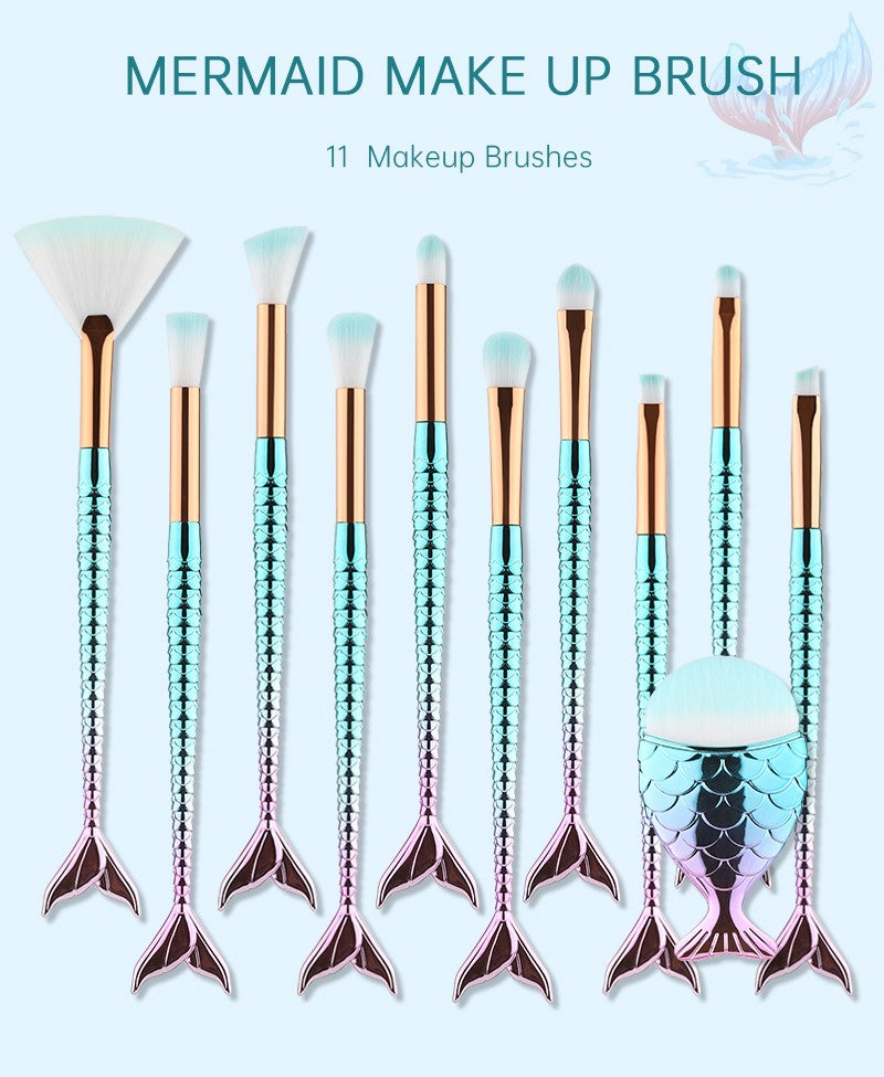 10/11 pçs kit de pincéis de maquiagem maquiagem maquillaje nova sereia fundaç