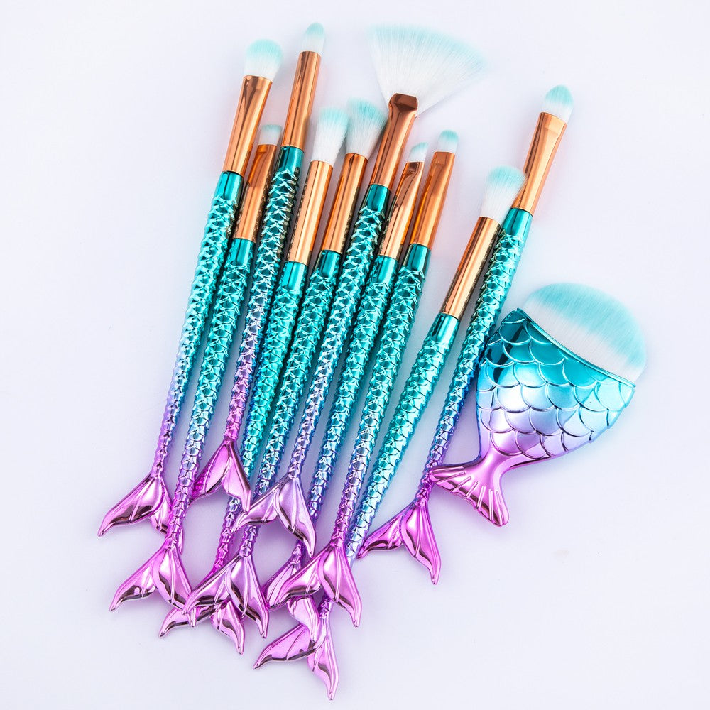 10/11 pçs kit de pincéis de maquiagem maquiagem maquillaje nova sereia fundaç